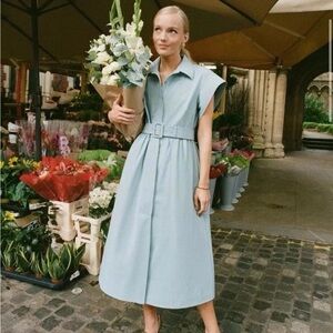 Tuckernuck Slate Blue Chloe Midi Dress